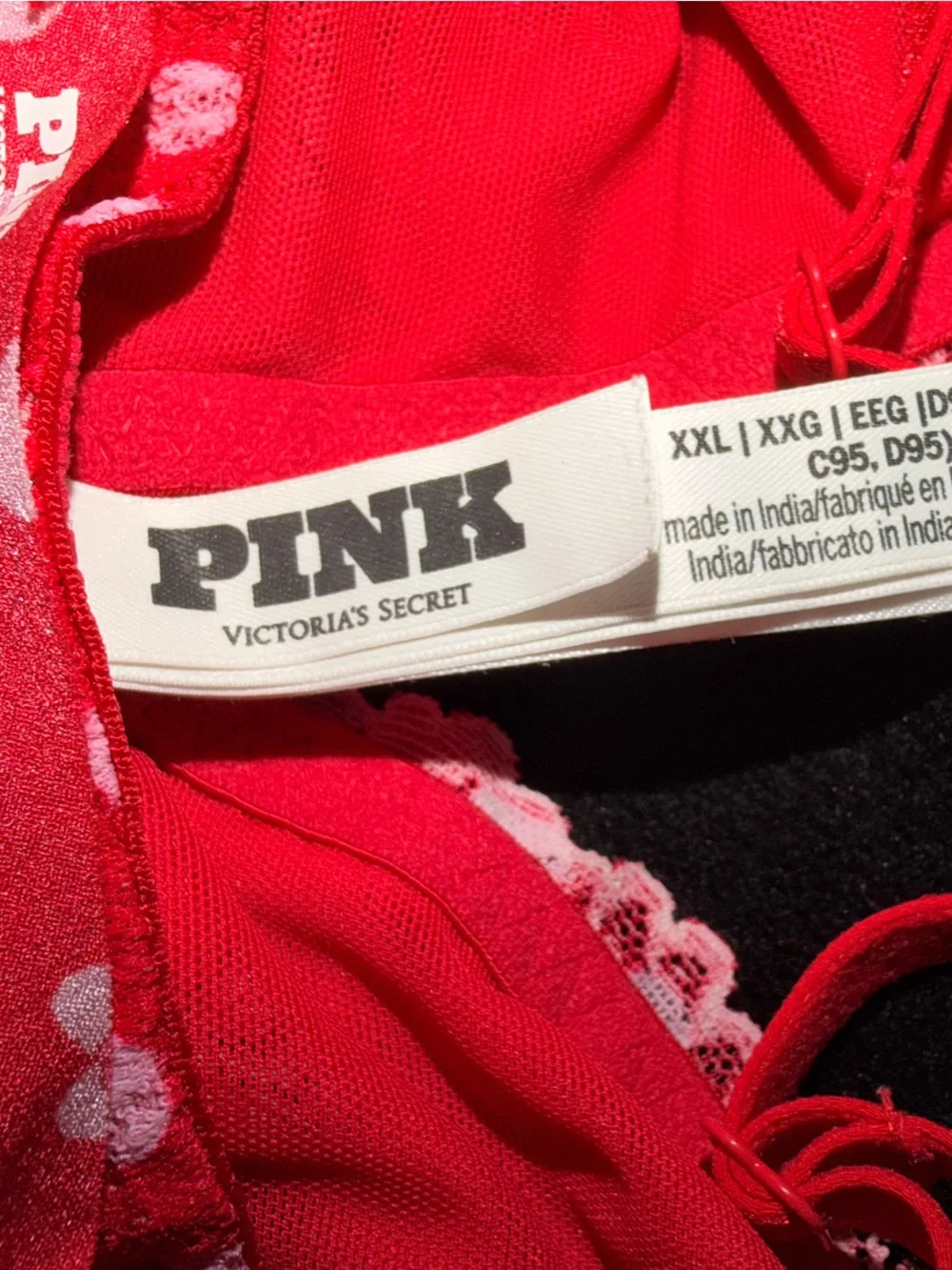 PINK Victoria's Secret Red Lace Bralette with Red Polka Dot Hipster
